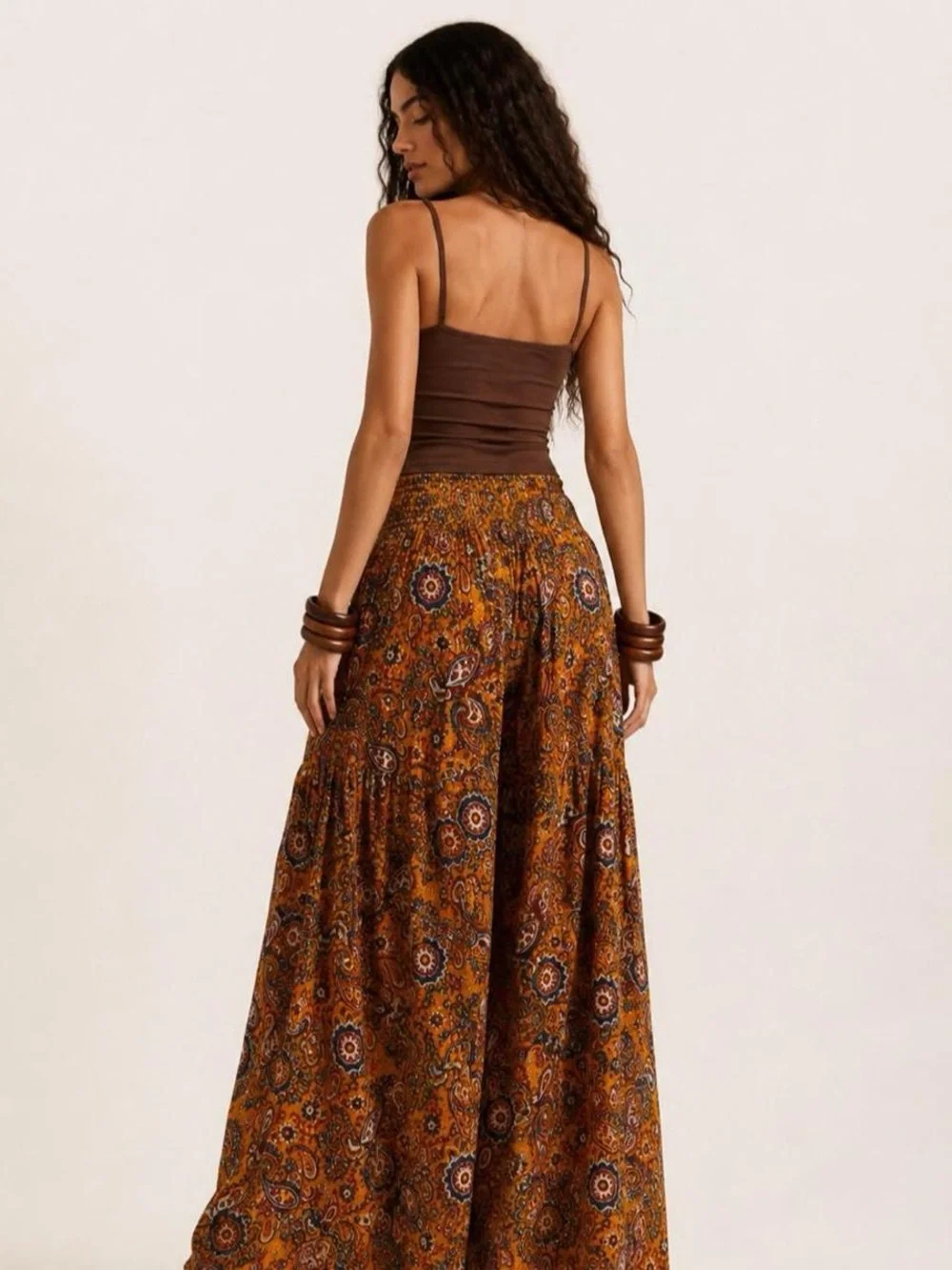 Free people Boho Floral Wide-Leg paisley pants